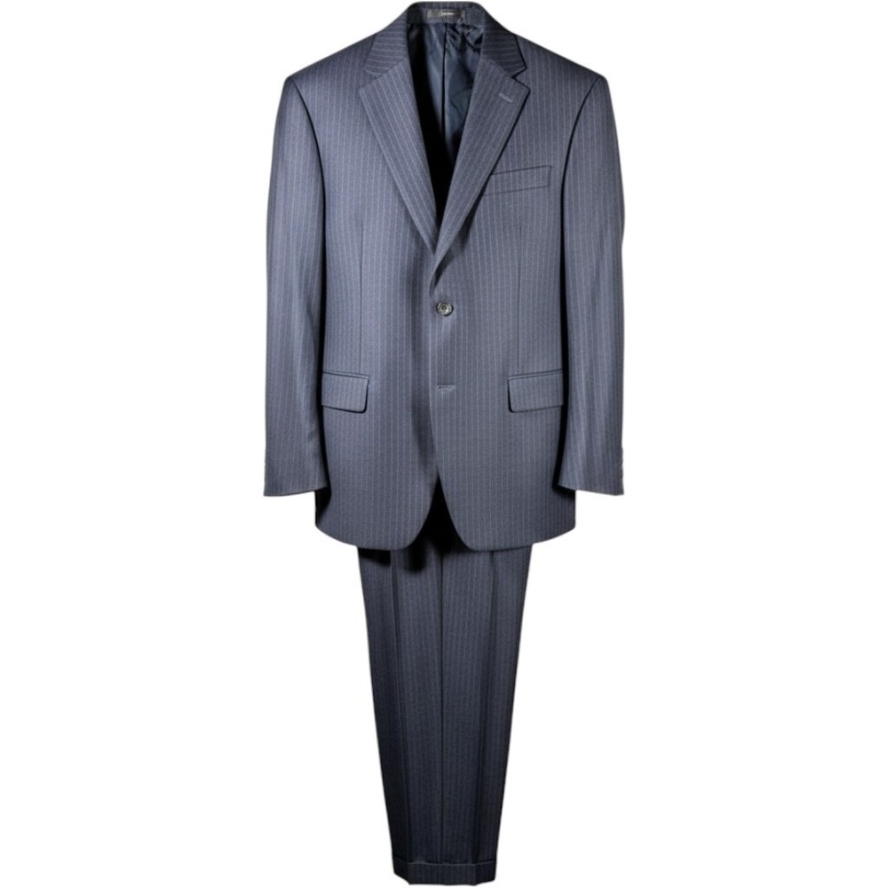 Lauren Ralph Lauren Men's Navy Pinstripe Wool Suit 42R 2Pc 36x29 Pants